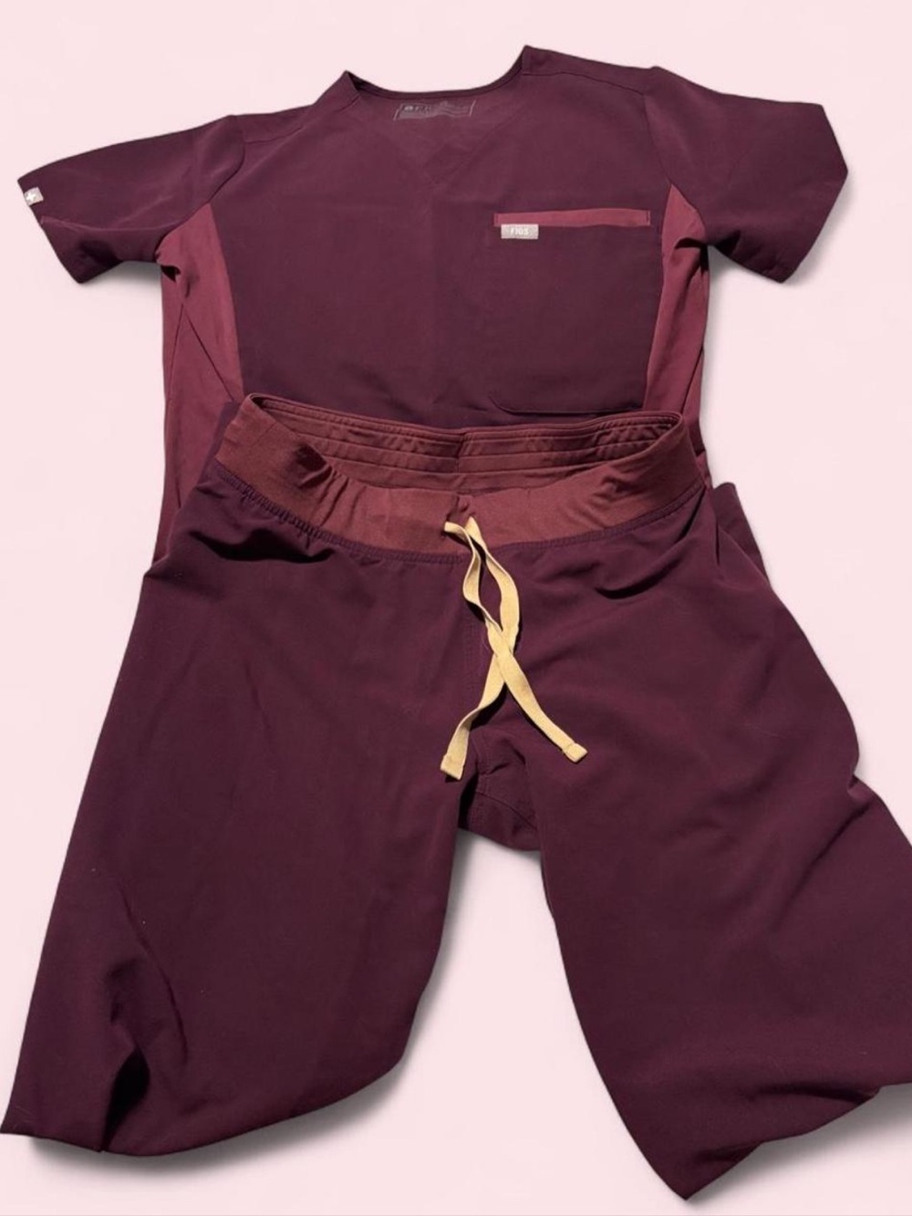 Women’s FIGS Burgundy Scrubs Set